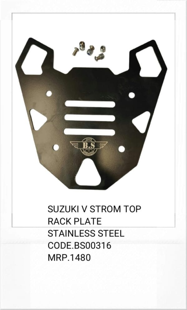 SUZUKI V-STROM TOP RACK PLATE STAINLESS STEEL